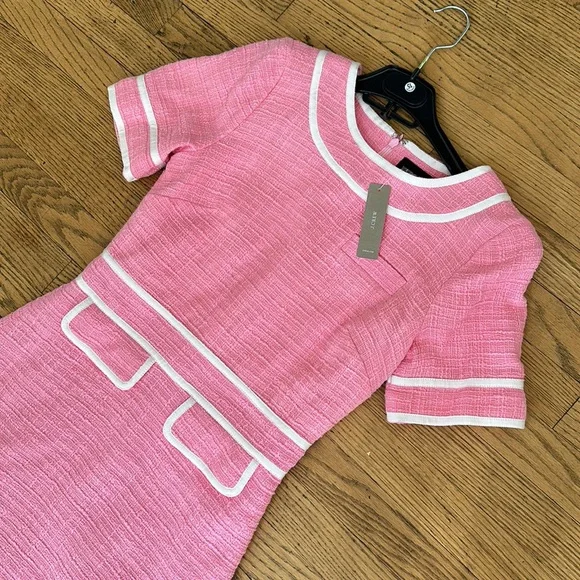 NWT JCrew Pink Tweed Dress - Picture 2 of 2